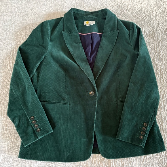 Boden Jackets & Blazers - Boden Marylebone Corduroy Blazer Emerald Green Women’s US Sz 14R Academia